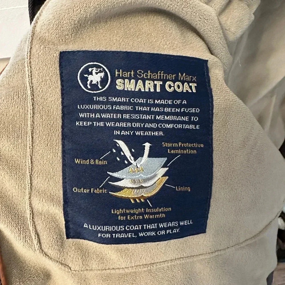 HART SCHAFFNER Marx Smart Wool Car Coat brown Size large - Picture 6 of 11